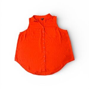 Torrid Sleeveless Orange Button-Up Top size 1